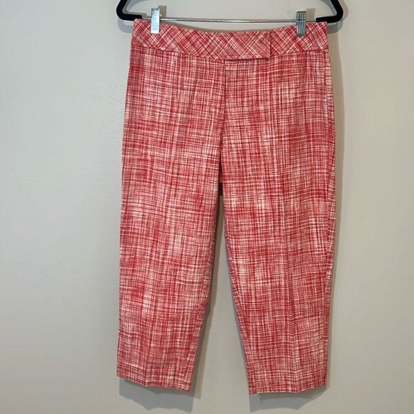 Talbots NEW Womens Linen Blend Tapered Capri Pants Mid-Rise Ankle‎ Cropped 10P - Picture 1 of 16